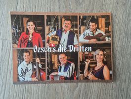 Autogrammkarte Oesch`s die Dritten Originalunterschrift